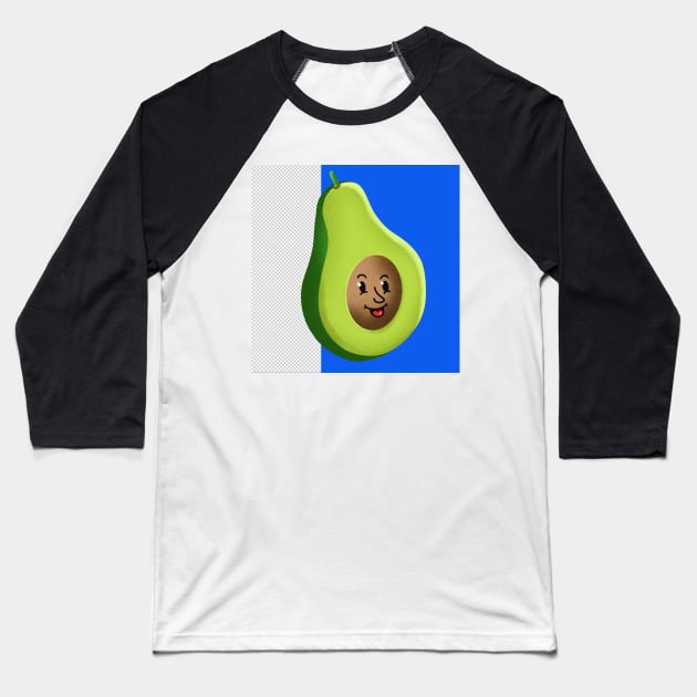 Funny Avocado Design Baseball T-Shirt by Mako Design 